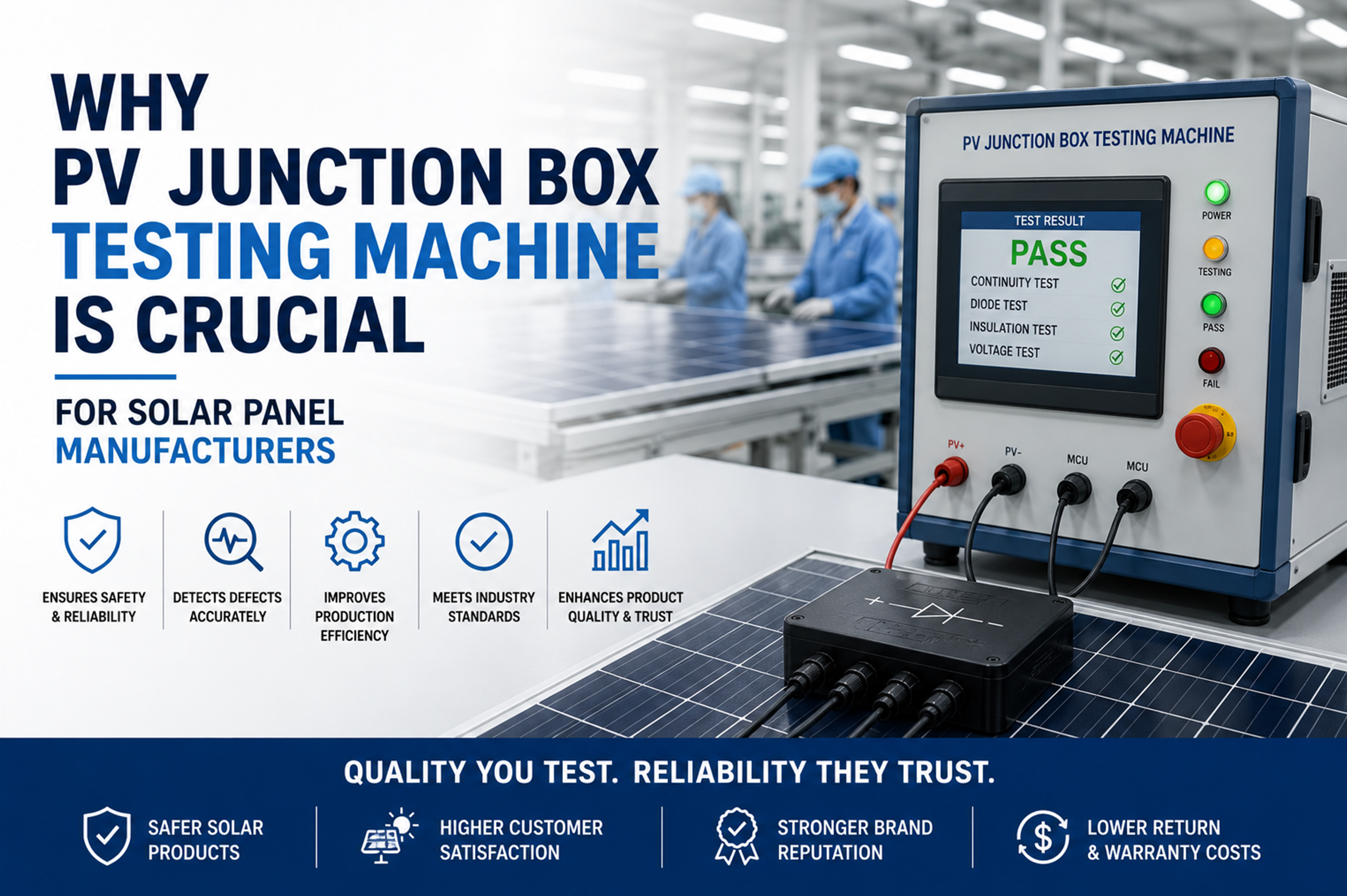 Why PV Junction Box Testing Machine Is Crucial for Solar Panel Manufacturers