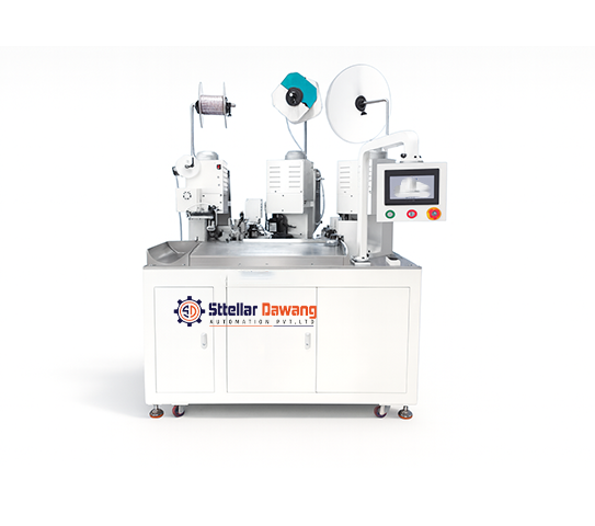 FULLY AUTOMATIC TWO-WIRE CUTTING, STRIPPING, ONE SIDE DOUBLE WIRE CRIMPING AND SECOND SIDE SINGLE WIRE CRIMPING AND THIRD SIDE SINGLE CRIMPING MACHINE