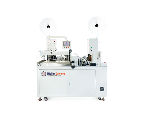 FULLY AUTOMATIC RIBBON CABLE CUTTING, STRIPPING, TERMINAL CRIMPING & ONE-SIDE HOUSING INSERTION MACHINE